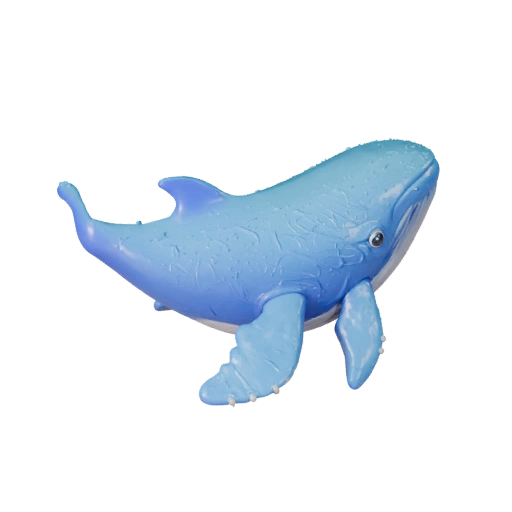 Modèle 3D de Baleine Bleue Cartoon - Asset Stylisé pour l'Animation