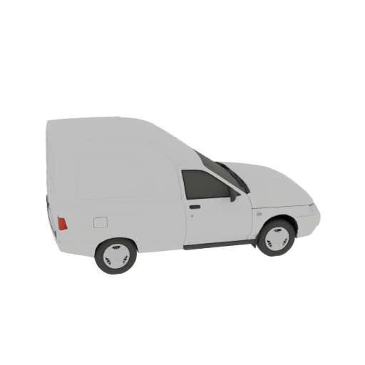White Panel Van 3D Model