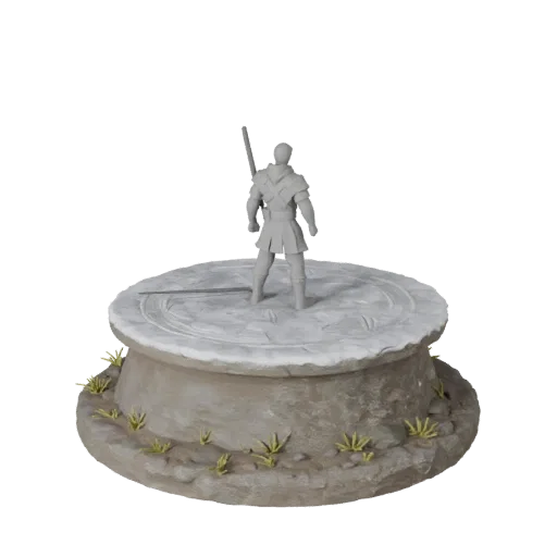 Snow Display Plinth collectible 3D model preview showing rim shape, studio close-up view, height and ground texture