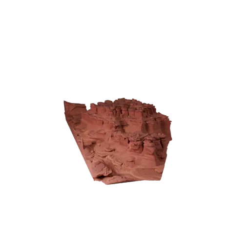 Red Rock Canyon Biome Stylized 3D model, stylized isometric environment render, showing terrain layers, dune ridges.