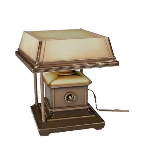 Art Deco Table Lamp High Poly 3D model, home interior, close-up studio render, metal detail.
