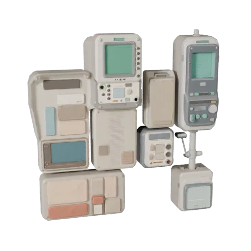 Nursing Injection Practice Pad Stylized 3D model, stylized isometric render, showing neutral plastics, form detail.