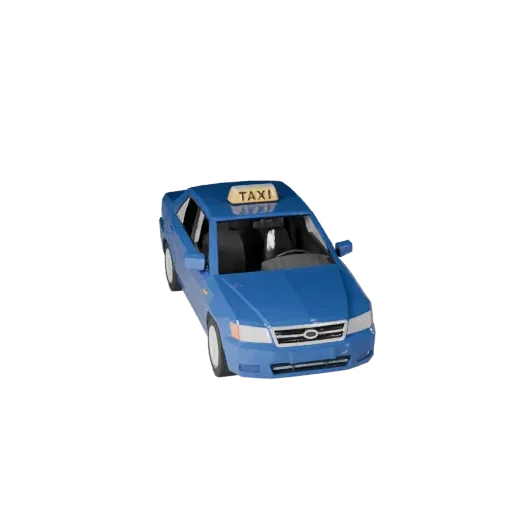 Low Poly Taxi 3D Model for Unity & Unreal PBR Asset