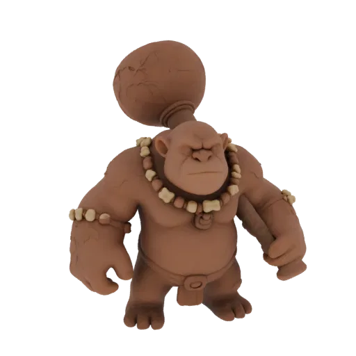 Fantasy Troll Enemy Rush Miniature STL, Drei-Viertel-Tabletop-Rendering, harzdruckfähige Feind-Miniatur mit Rostleinen, mit K