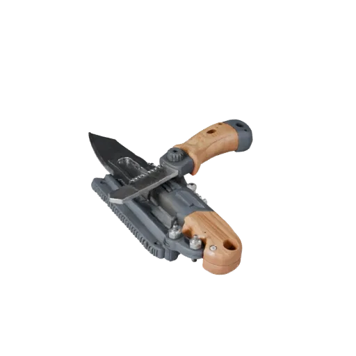 Insulated Utility Knife Modular 3D model, isometric modular kit view, showing painted metal, clear grip zones.