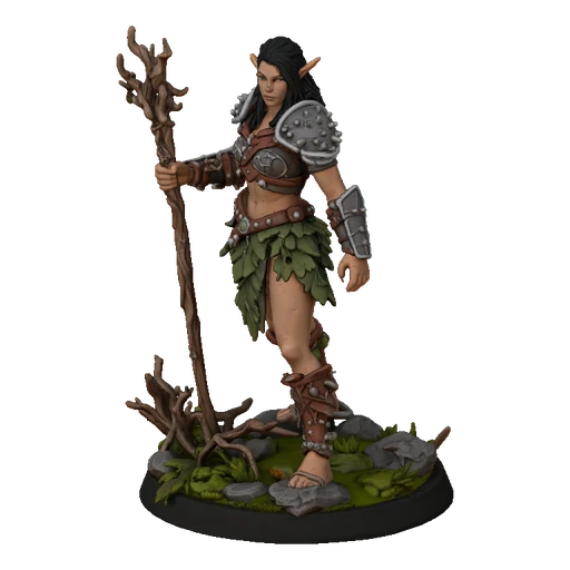 Female Orc Druid with Root Staff