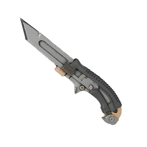Robustes Cuttermesser Produktvisualisierungs-3D-Modell, Drei-Viertel-Studio-Produkt-Rendering, zeigt lackiertes Metall, Formd