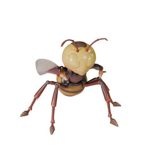 Cartoon Wespe 3D Modell - Stilisierter Asset für Animation | Lizenzfrei