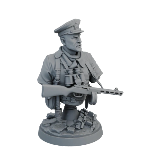 WWII Soviet Officer Bust with PPSh-41