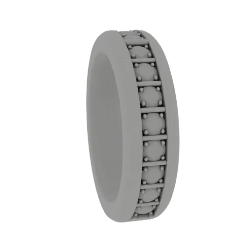 Diamond Stacking Cocktail Ring 3D model, three-quarter front view, AR viewer studio render, diamond setting.