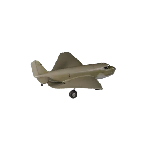 Wwii Cargo Plane 3D-Modell, dreiviertel Spiel-Viewport, Unity-fertiges Fahrzeug-Asset mit Transportrumpfvolumen, Flügelplatzi