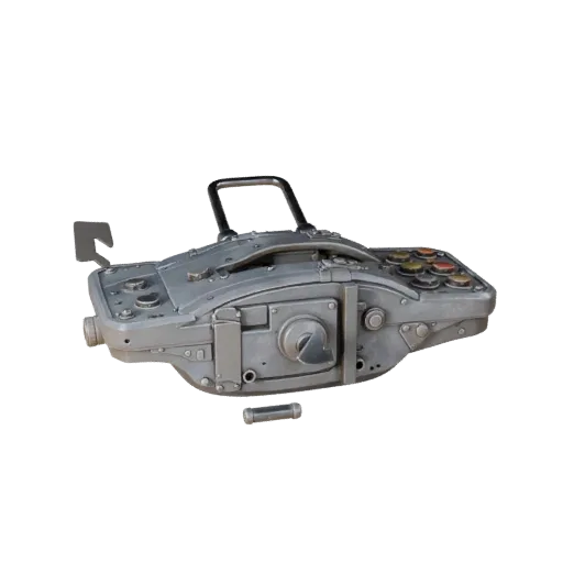 Modello 3D Piattaforma Industriale Pressione, vista tre quarti anteriore, viewport Unity, che mostra cerniere metalliche, det