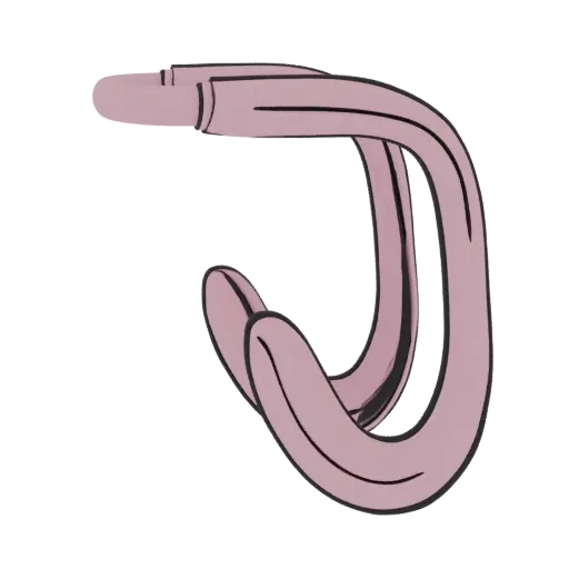 3D model of a rose gold twisted hoop earring, showcasing its elegant, polished metal design with a subtle twist.