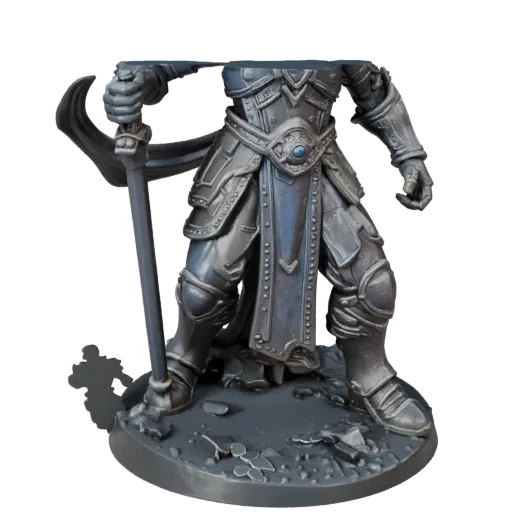 Sci-Fi Wizard Miniature high poly 3D model preview showing silhouette, studio close-up view, pose and resin detail
