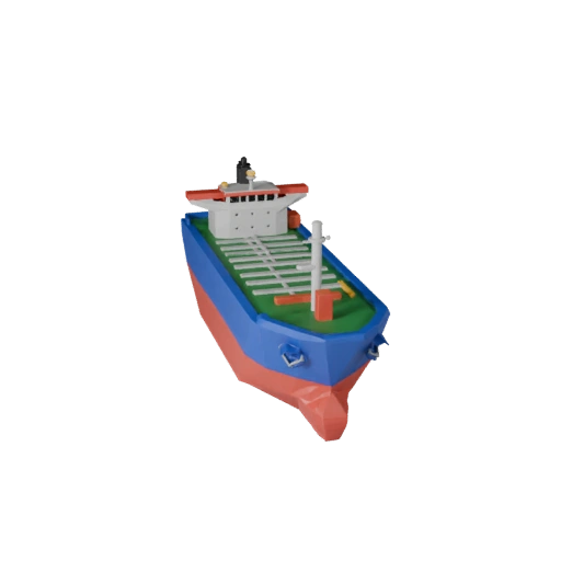 Низкополигональный грузовой корабль 3D модель для Unity и Unreal PBR Asset