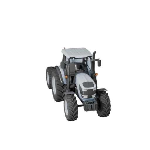 Modelo 3D de Tractor Agrícola, vista de juego a tres cuartos, activo de vehículo listo para Unity con masa de vehículo funcio