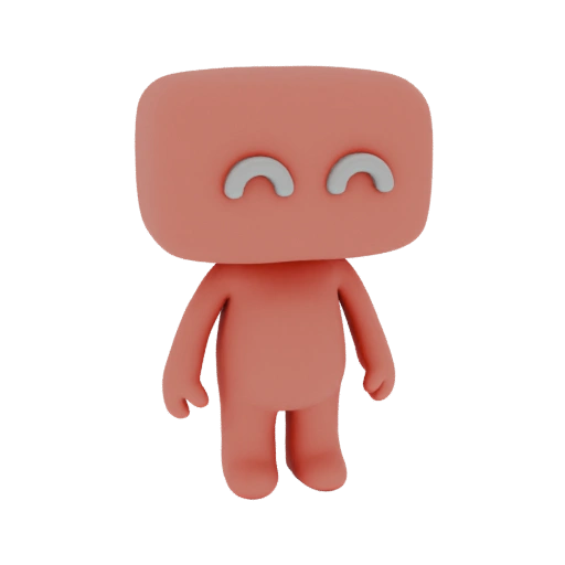 Cute Blob Character 3D Model