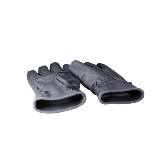 Modello 3D realistico di Guanti, rendering in studio a tre quarti, che mostra metallo, piccola silhouette indossabile.