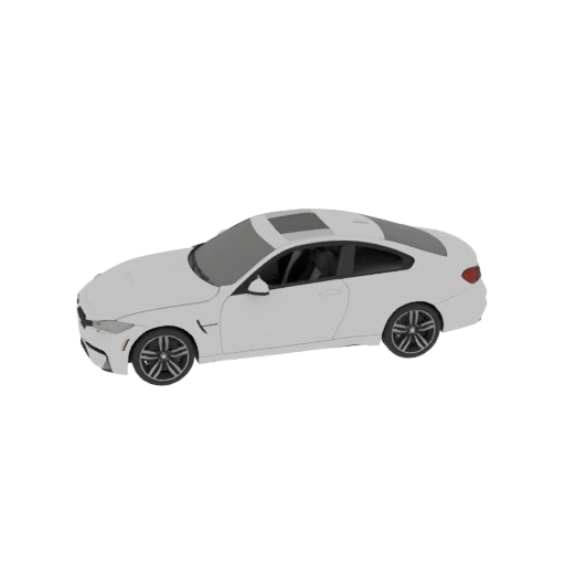 White Coupe Sports Car 3D Model