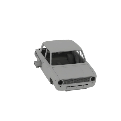 Vintage Sedan Car Body Shell 3D Model