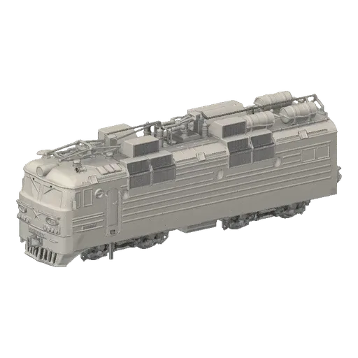 3D model of a Soviet Electric Locomotive V65, shown from a three-quarter front perspective on a white background.