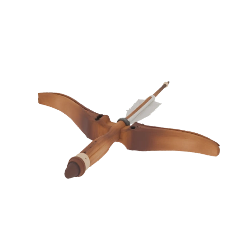 Wooden Crossbow with Feather