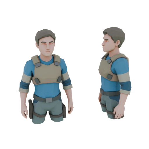 Low Poly Tactical Operator 3D Model