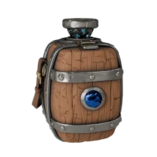 Adventurer Coin Pouch High Poly 3D model, close-up studio render, showing aged wood, clear pickup silhouette.
