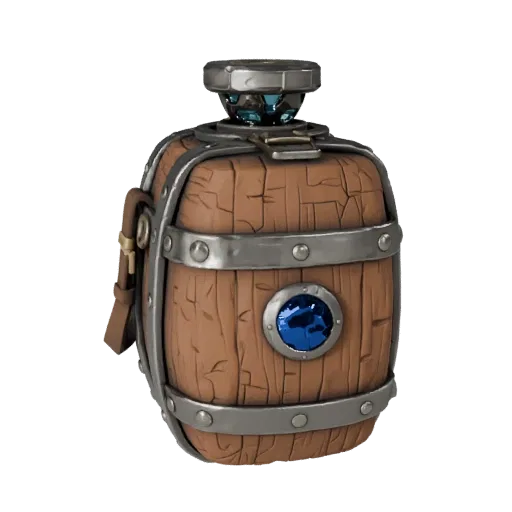 Adventurer Coin Pouch High Poly 3D model, close-up studio render, showing aged wood, clear pickup silhouette.