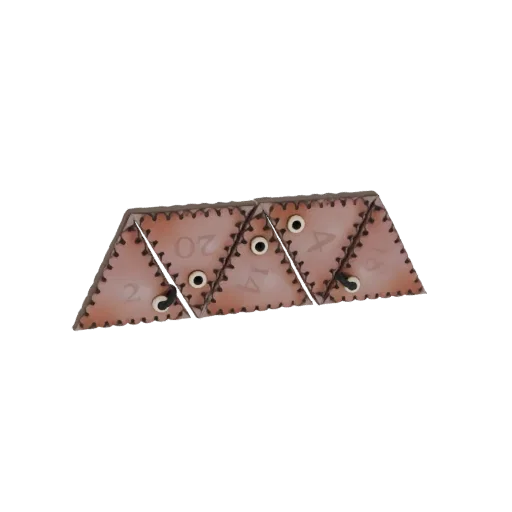 3D render of a Steampunk bracelet made of interlocking gears, rivets, and numbered segments, with a distressed leather textur