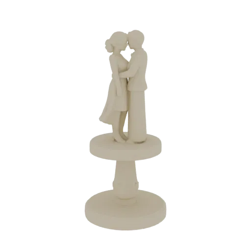Sci Fi Couple Topper wedding cake topper 3D model, three-quarter display angle, resin print scale