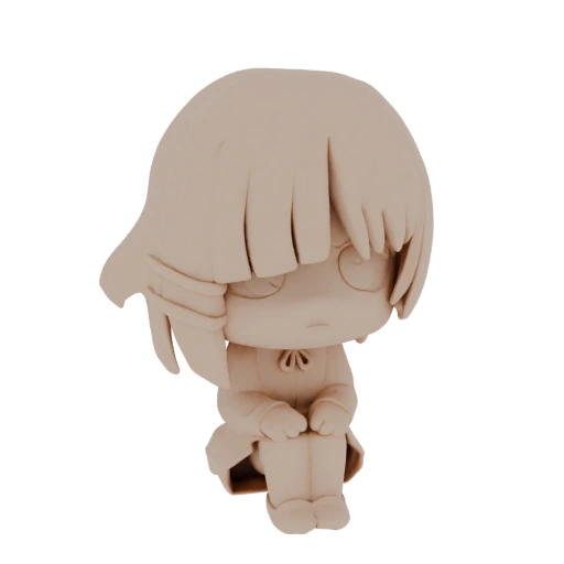 Sad Girl Sitting 3D Model