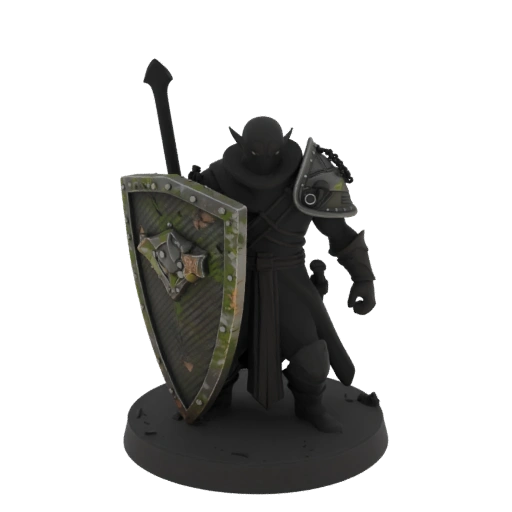 Miniatura STL de Duende Arquero Congelado de Fantasía
