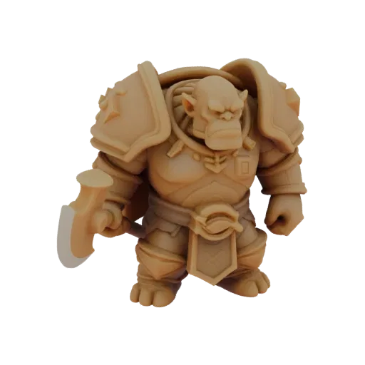 Fantasy Orc Fighter Miniature STL - Swarm