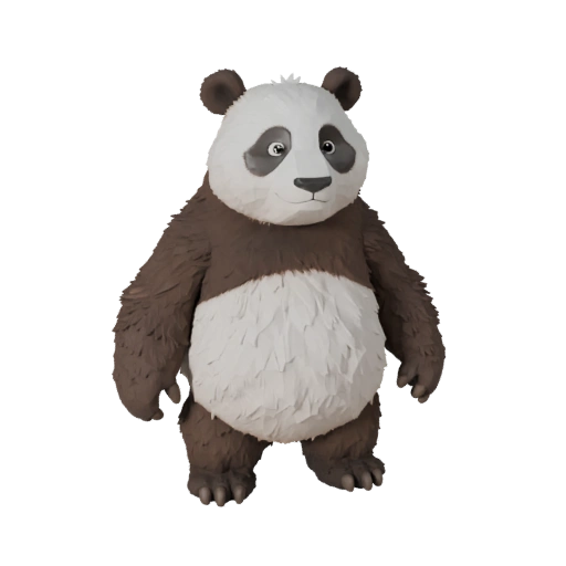 Modello 3D Panda Low Poly - Asset di Gioco Unity con FBX | Royalty-Free