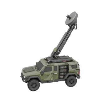 3D model of mobile communication command post based on armored SUV with retractable antenna