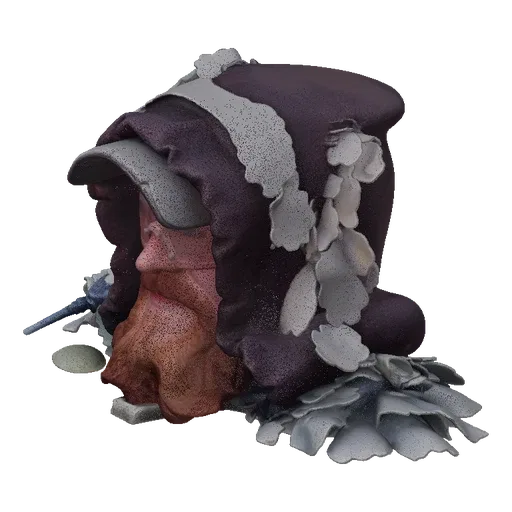 3D model of a camouflaged sniper figure with a rifle, featuring a detailed ghillie suit and tactical pose.