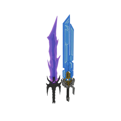 Dual Fantasy Swords 3D Model