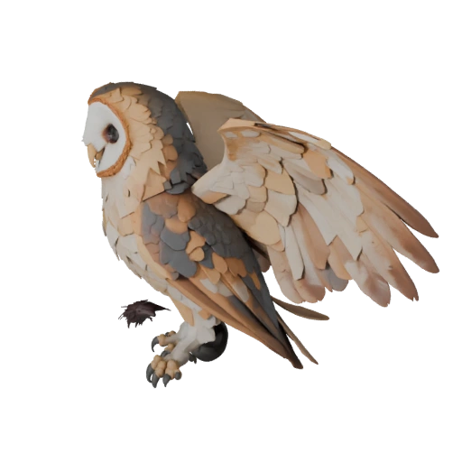 Modelo 3D de Lechuza Común Polygonal Bajo - Asset de Unity para Juegos con FBX | PBR