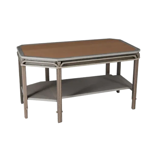 Extendable Side Table High Poly 3D model, living room, close-up studio render, wood grain detail.