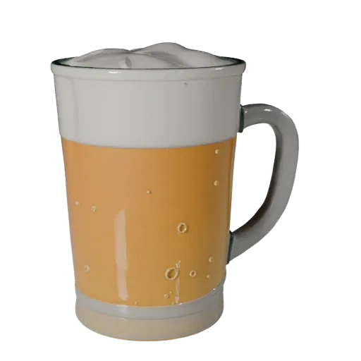 Cafe Tea Mug 3D model, three-quarter front view, Unity viewport, showing glass, container shape.