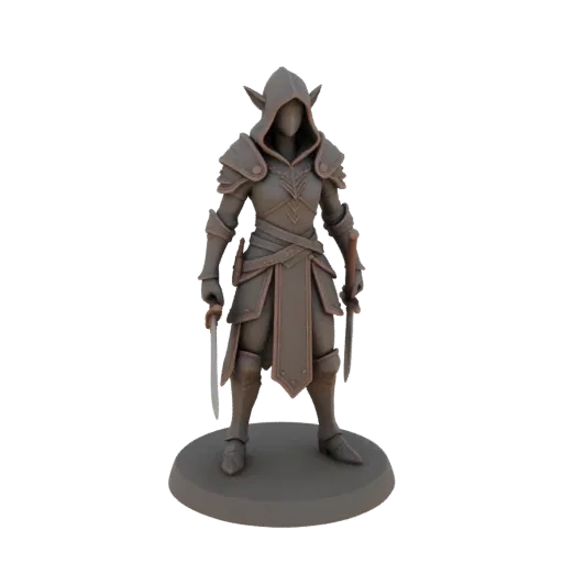 Fantasy Elf Rogue Miniature STL - Guard
