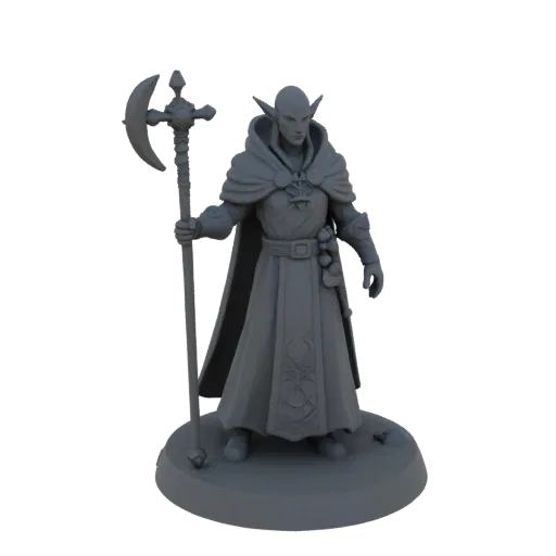 Dark Fantasy Elf Cleric Miniature STL