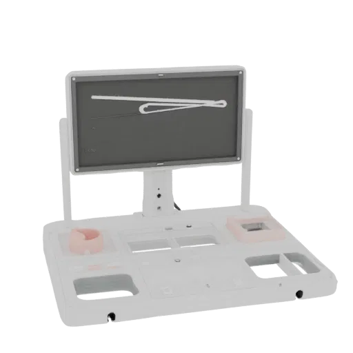 Field Training Monitor druckbares 3D-Modell, isometrische STL-Renderung, zeigt neutrale Kunststoffe, Trainingsgerät-Layout.