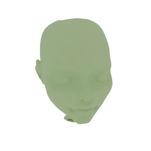 Pale Green Human Head
