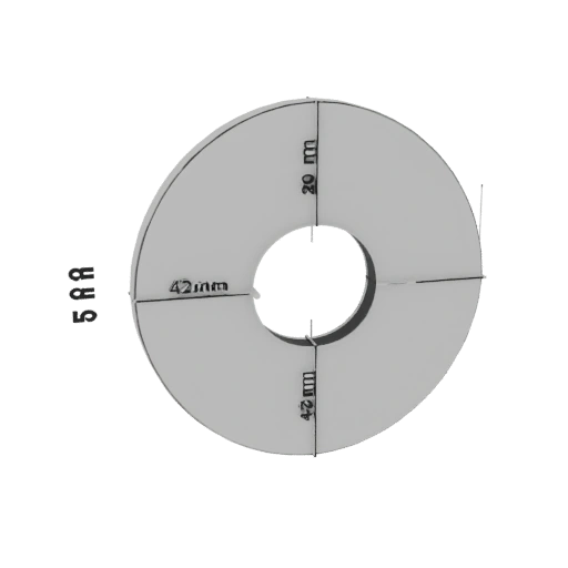 Round part with fastener