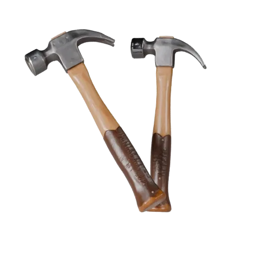 Vintage Hammer Realistic 3D model, three-quarter studio render, showing painted metal, functional silhouettes.