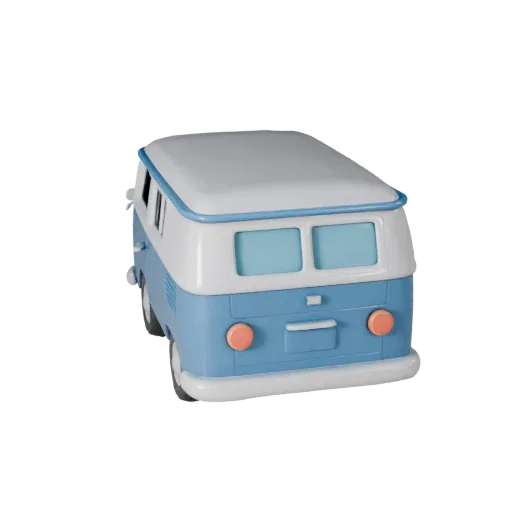 Retro Van 3D Model for Blender & Games - PBR Asset