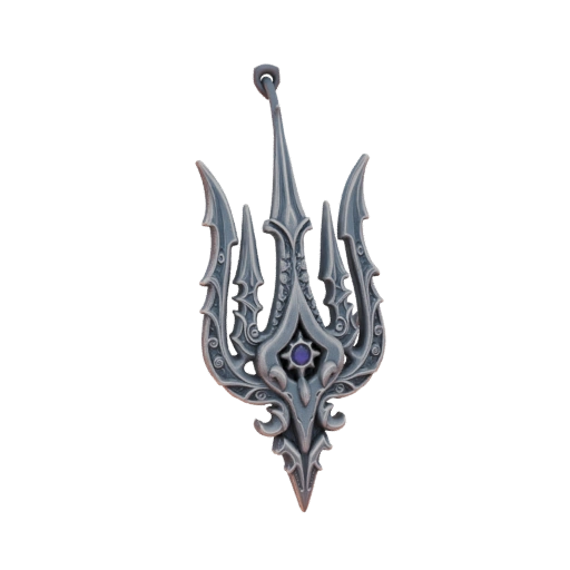 Ornate Trident Pendant 3D Model