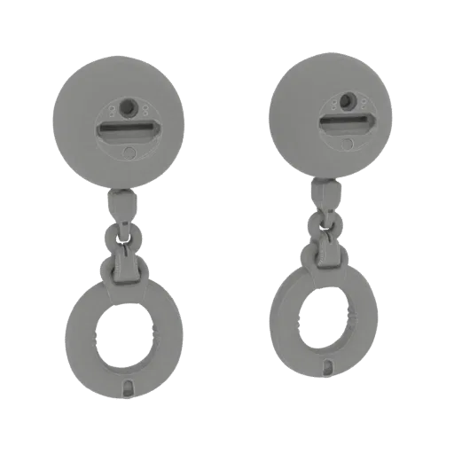 Hoop Stud Earrings render detail 3D model, isometric studio render, highlighting earring form and finish detail.